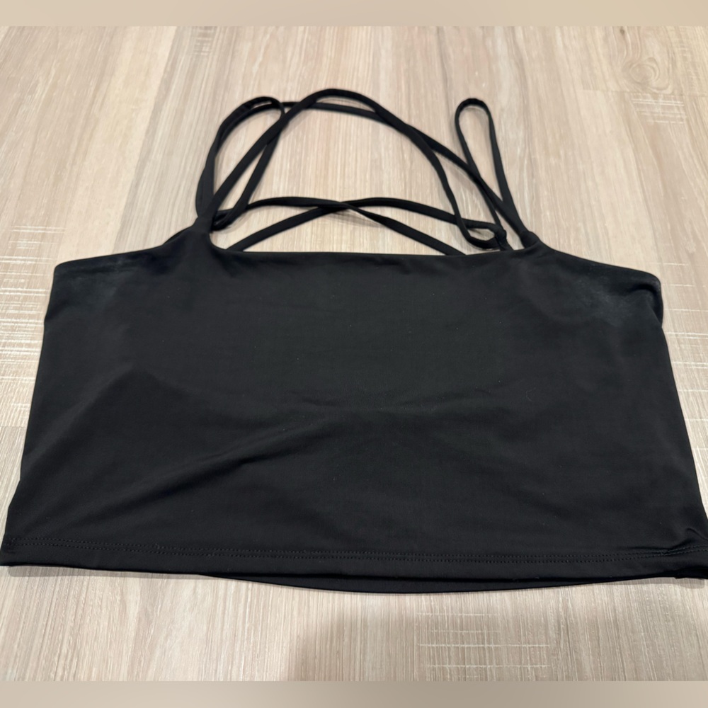 Express Black Strappy Crop Top